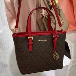 Michael Kors XS Convertible Top Zip Tote Flame